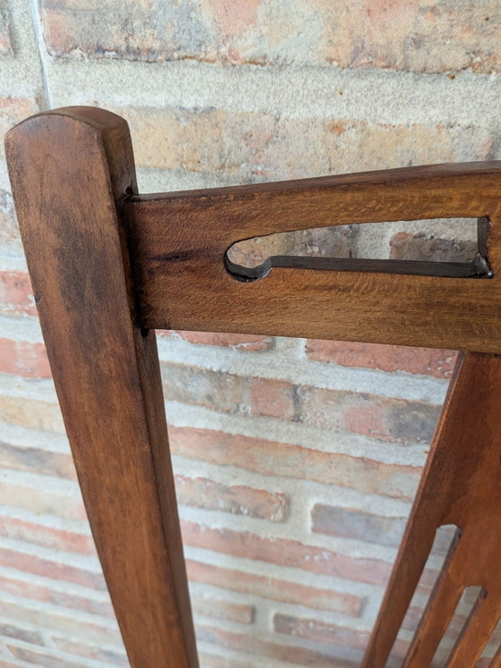Antieke stoel, Kuipstoelen, Textiel, Hout, Beige (foto 9 van 14)
