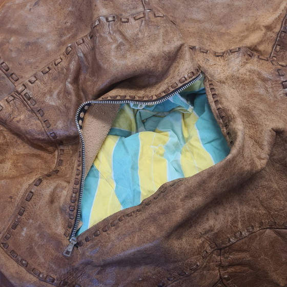 Image 1 of Großer italienischer Vintage-Sitzsack aus Leder, 1970er Jahre