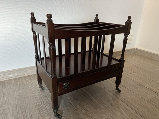 Antieke vrijstaande Canterbury-kast van palissanderhout uit de George III-periode.