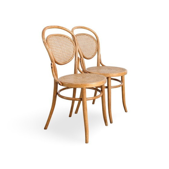 Image 1 of Set di 2 sedie originali in legno curvato J J Kohn Mundus, simili alla Thonet n. 15