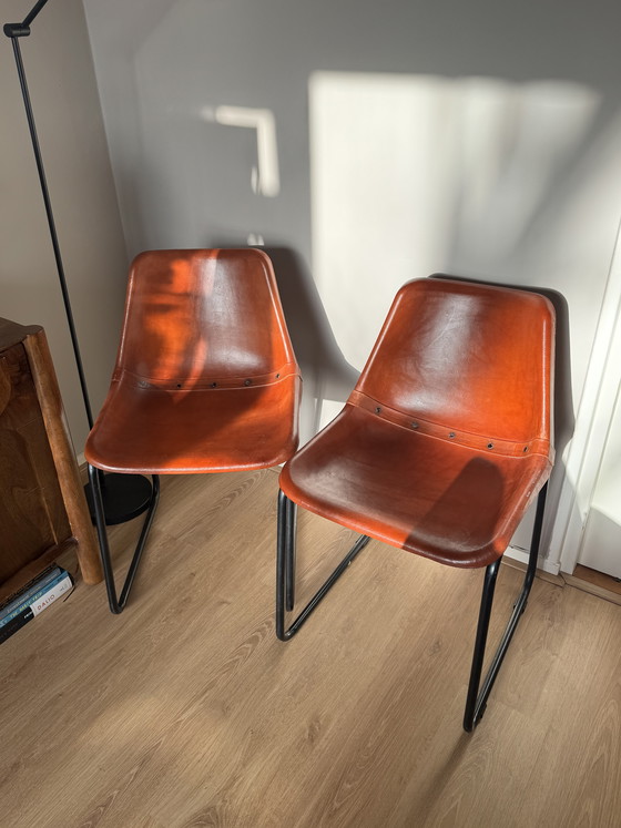 Image 1 of Set aus 2 cognacfarbenen Ledersesseln