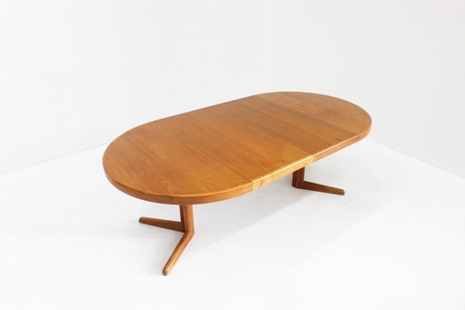 Vintage Danish round extendable dining table, teak, 1960s, Bramin