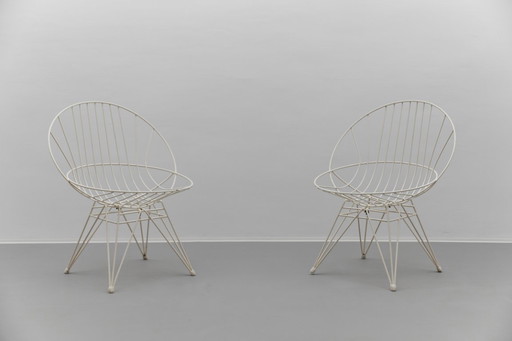 Combex Wire Chair and Combex Wire Table by Cees Braakman for Pastoe, Netherlands, 1950s, Set of 3