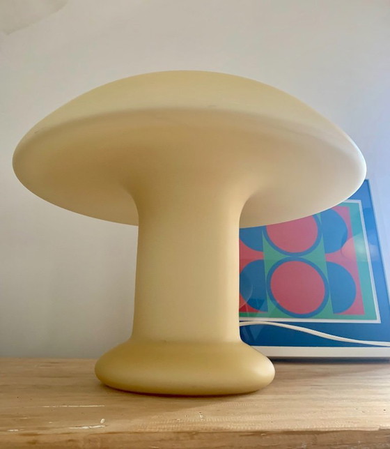 Image 1 of Vintage Hustadt Leuchten mushroom opaline glas model 3631/01