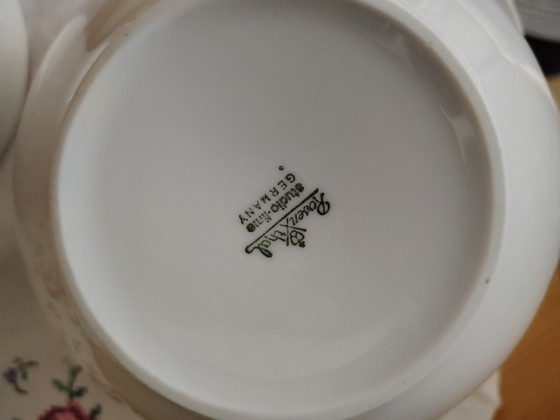 Image 1 of Rosenthal Lotus bianco, zuppiera, piatto fondo disegnato da Björn Winblad, bordo in platino