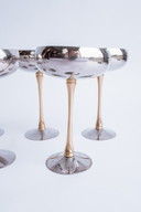 Set aus 5 italienischen Champagnerkelchen aus Edelstahl mit vergoldeten Stielen