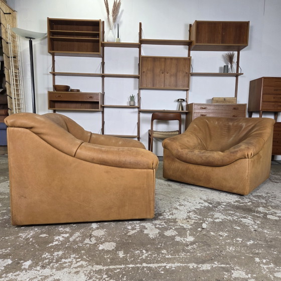 Image 1 of Fauteuils lounge en cuir De Sede DS-46, design vintage des années 1970