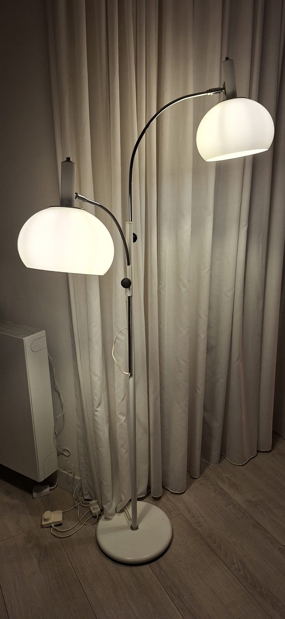 Dijkstra Stehlampe, seltenes Modell., Dijkstra Lampen, Stehleuchten, Metall, Kunststoff, Silber (Foto 12 von 12)