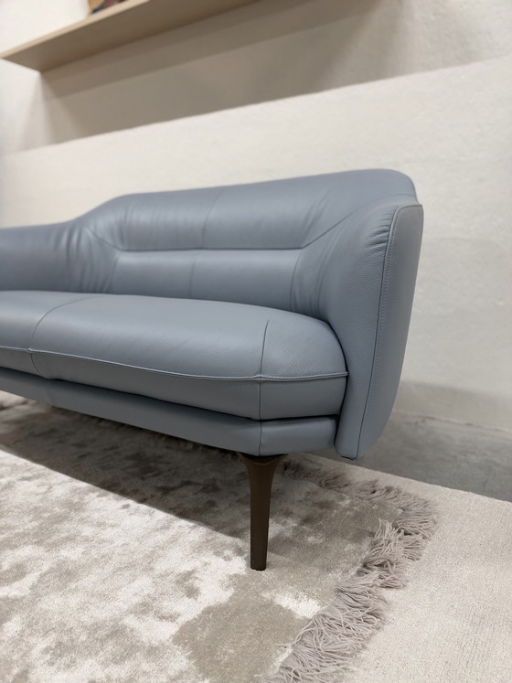 Leolux Lindo 2 zits Bank Senso Heaven, 2 zitsbanken, Leer, Blauw (foto 2 van 8)