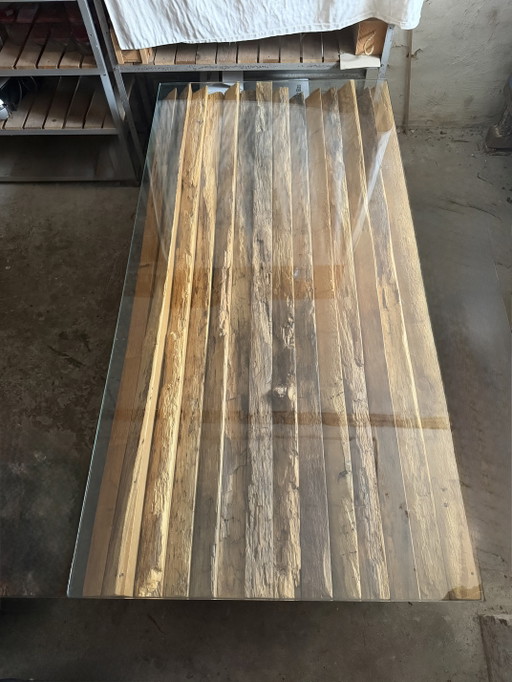 Tavolino da caffè di design – salontafels, Glass, Wood (photo 2 of 5)