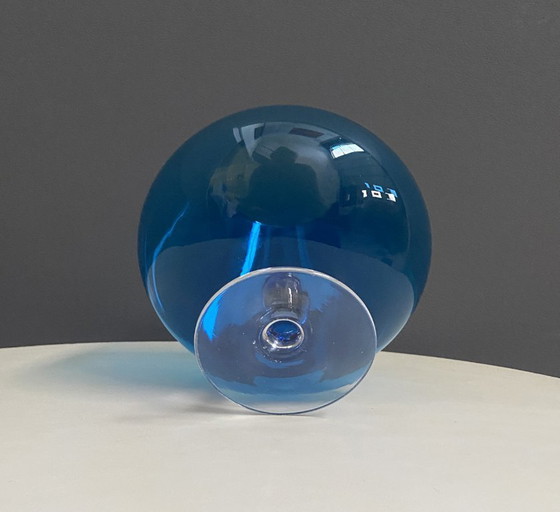 Image 1 of Empoli Blue large cognac glass shape vase 1960s