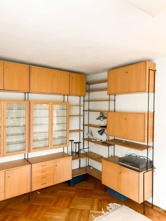 Image 1 of Large Ernest Hilker “OMNIA” modular wall shelf Omnia” modular wall shelf designed by Ernst Hilker, Germany, circa 1960. 