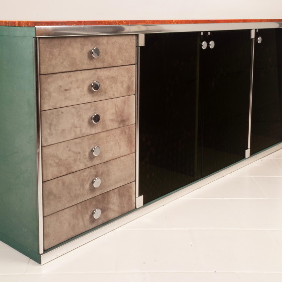 Credenza Astro in marmo e pelle di Guido Faleschini per i4 Mariani 1979 – Credenze, Marble, Glass (photo 20 of 20)