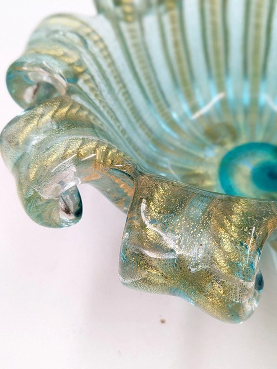 Image 1 of Attr. Barovier Murano glass - centerpiece with gold leaf inserts