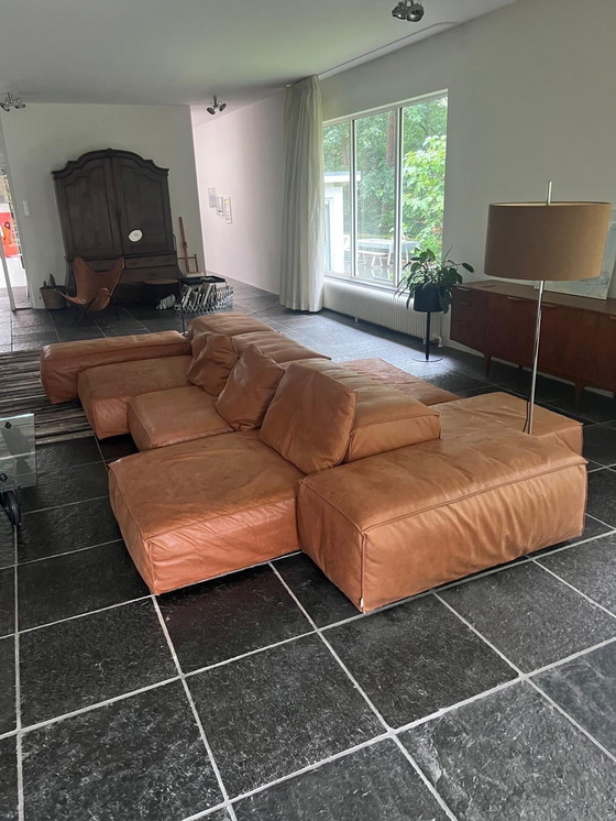 Image 1 of Living Divani extra soft Caresse Leather Cognac 10pcs +cushions