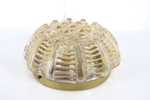 Amberkleurige plafondlamp plafonniere 'Jupiter' vintage
