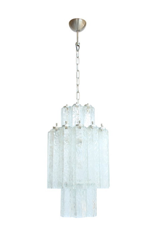 Image 1 of Lustre avec tubes de Murano Vintage attribué à Venini