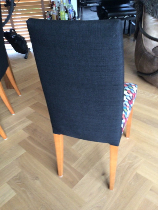 Chaises de salle à manger colorées avec tissu 3D, lot de 6