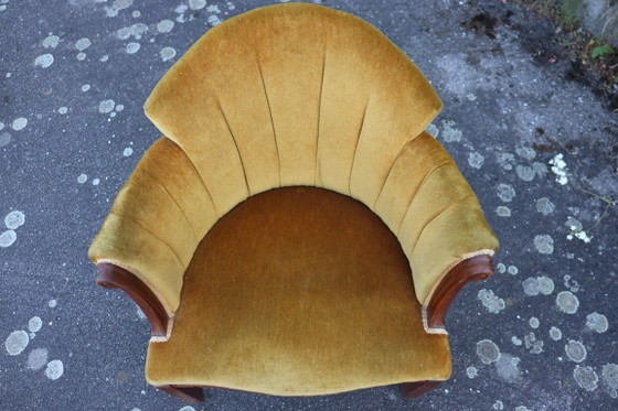 Image 1 of Art Deco corduroy fauteuil