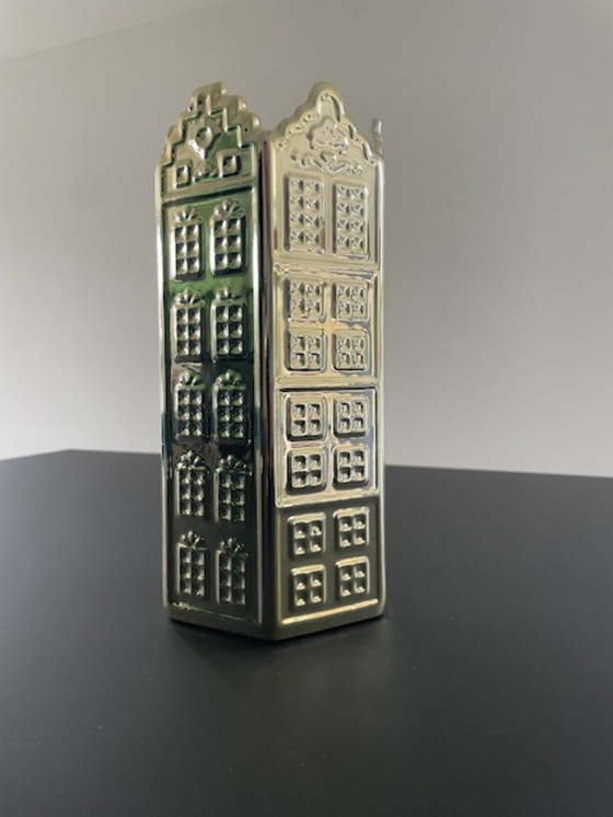 Image 1 of Architectural design vase with Amsterdam canal facades