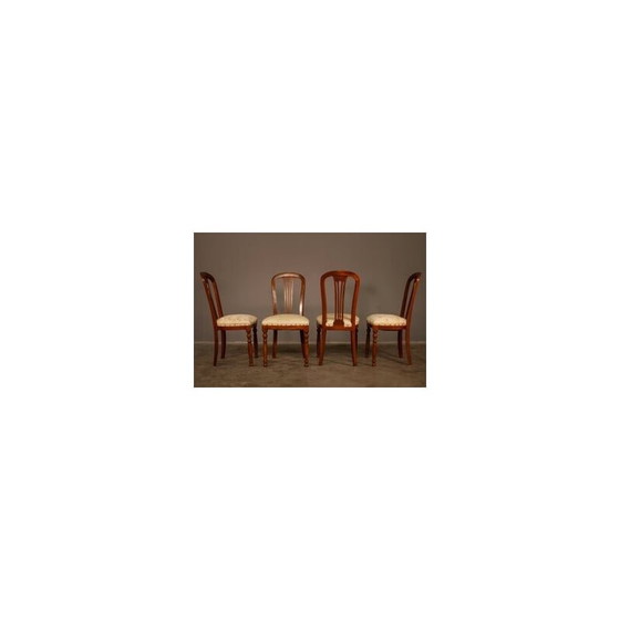 Image 1 of Vintage cherry wood dining set, 1980s