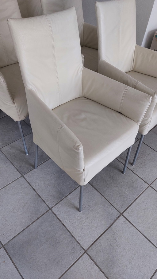 6 leather dining chairs by Bert Plantagie