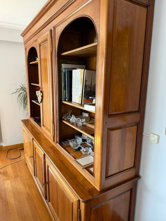 Image 1 of Bibliothèque/vitrine en bois massif – Collection « Orangerie » Roche Bobois