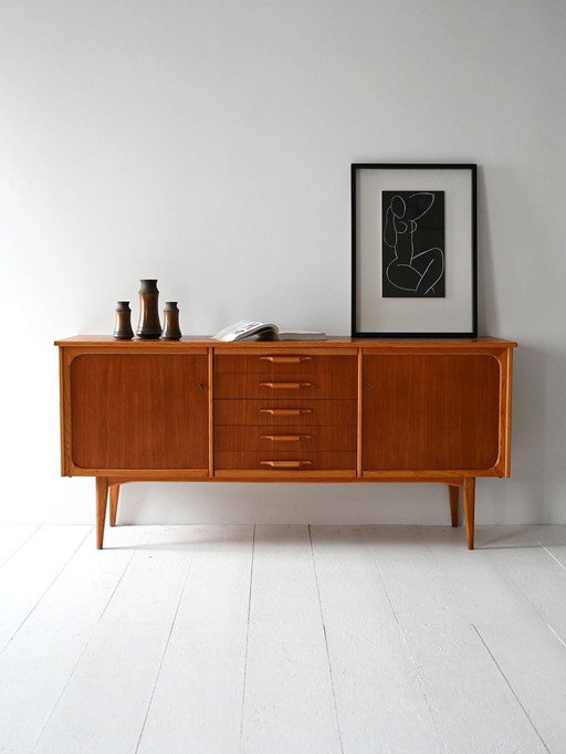 1950s Teak and Oak Scandinavian Sideboard