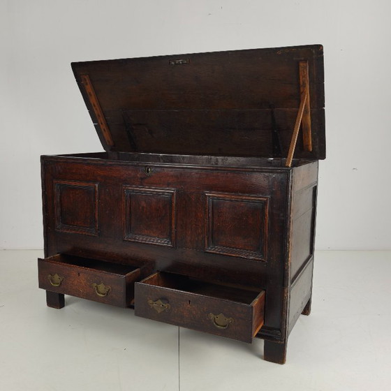 Image 1 of Cassapanca in quercia georgiana del XVIII secolo / cassapanca per coperte