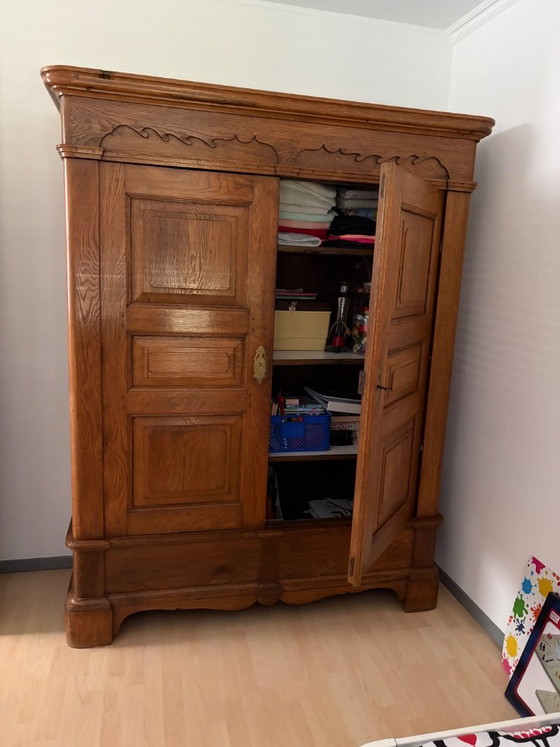 Antico Kussenkast tedesco in rovere., Armadi, Legno, Ottone, Marrone, Klassiek (foto 2 di 5)