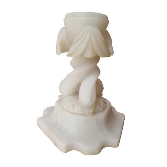 Image 1 of Antique alabaster tea light holder on base