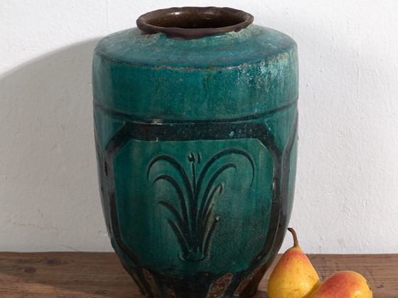 Antike smaragdgrüne emaillierte Vase (ca. 1820) #12 – Vasen (photo 2 of 40)