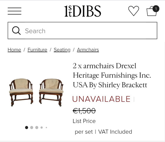 Image 1 of Set di poltrone in mogano Drexel Heritage