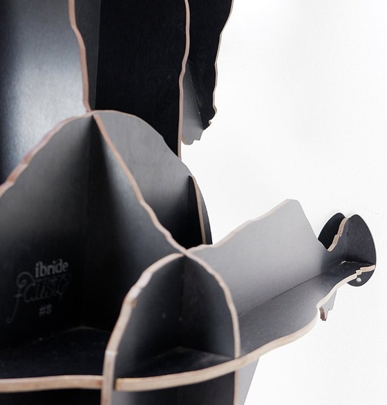 Image 1 of Mobile contenitore da parete Fausto "Ibex" in nero spazzolato di Ibride - Benoit Convers - Francia