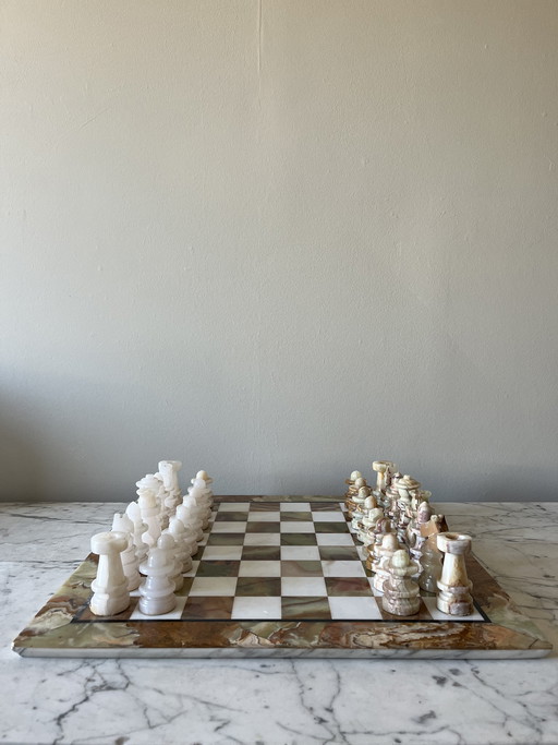 Grande scacchiera vintage in onice