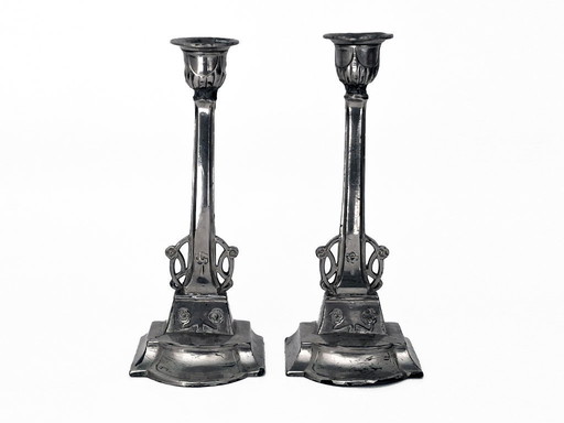 Art Nouveau candlestick set