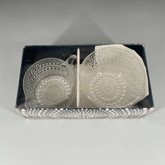 Image 1 of Arabia Nuutajärvi Kastehelmi Set zucchero e panna – Oiva Toikka – Finlandia – Scatola originale