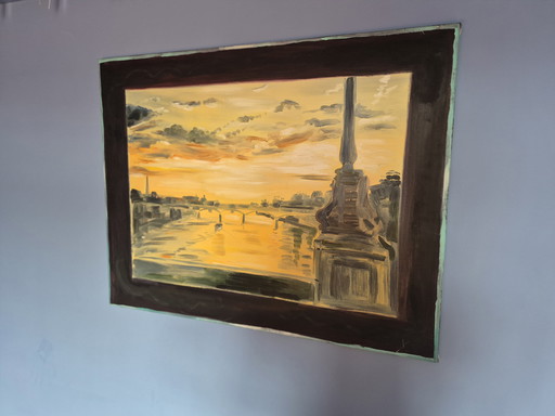 Schikderij Pont Neuf erik pape 1997