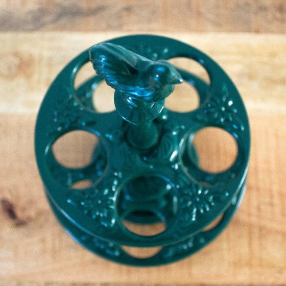 Image 1 of Porte-œufs vintage en fonte verte : design français