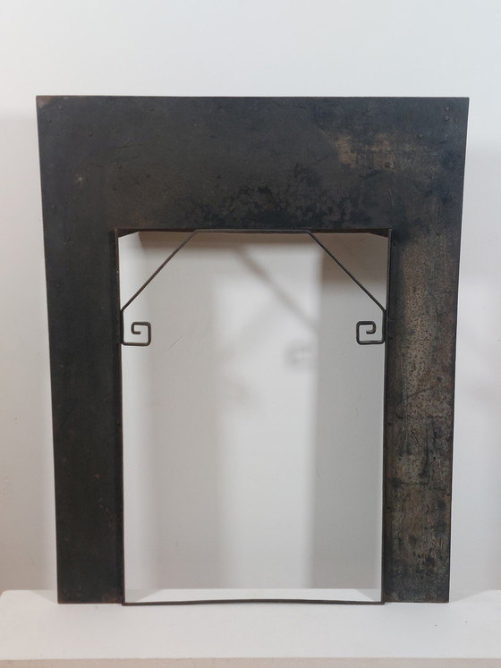 Image 1 of Prachtige decoratieve, handgesmede metalen openhaardomlijsting