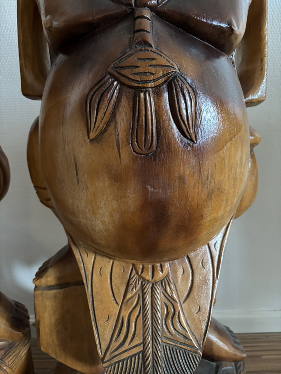 Image 1 of Bouddhas debout en bois massif