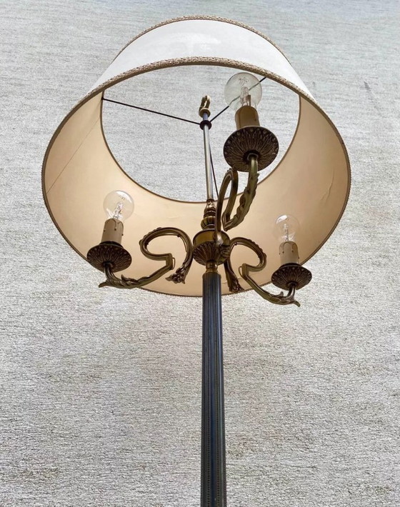 Image 1 of Vintage brass 3-light tripod floor lamp