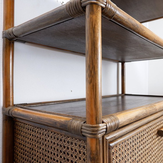 Image 1 of Étagère/Bar en bambou et rotin des années 70