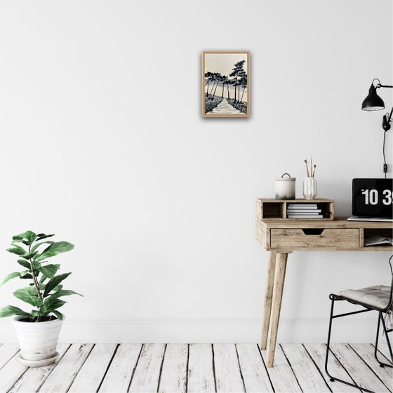 Image 1 of Inchiostro su carta, incorniciato. 30x21cm.