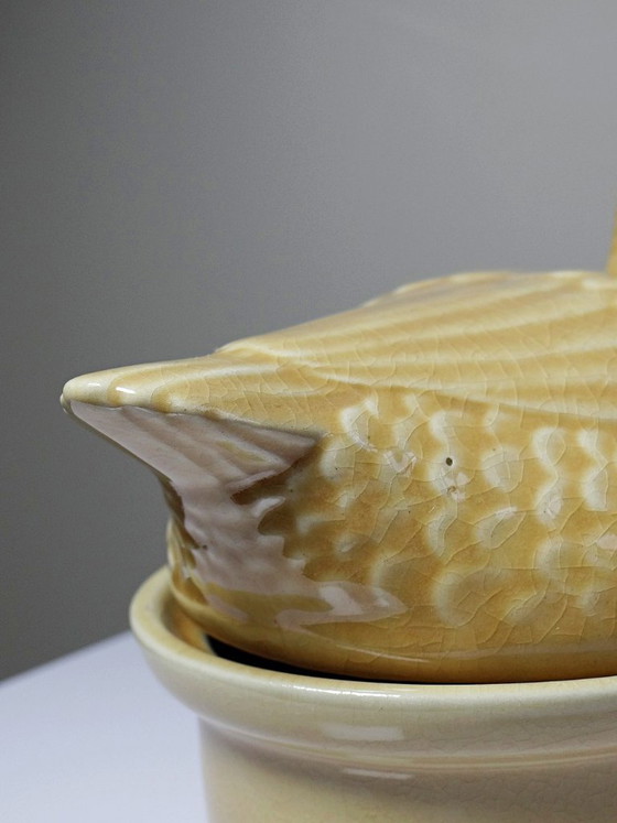 Image 1 of Small vintage GEO terrine from the 1950s-60s, beige earthenware duck