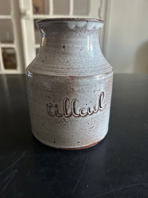 Vaso in ceramica di legno di tiglio realizzato da Jeanne e Norbert Pierlot