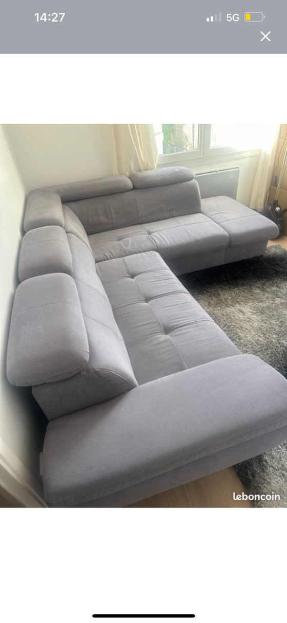 Image 1 of Conforama Ecksofa mit Schlaffunktion und Aufbewahrungstruhe – Sehr guter Zustand