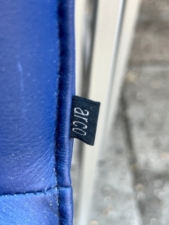 Image 1 of 8 sillas de comedor Arco Frame / Cuero azul / Burkhard Vogtherr
