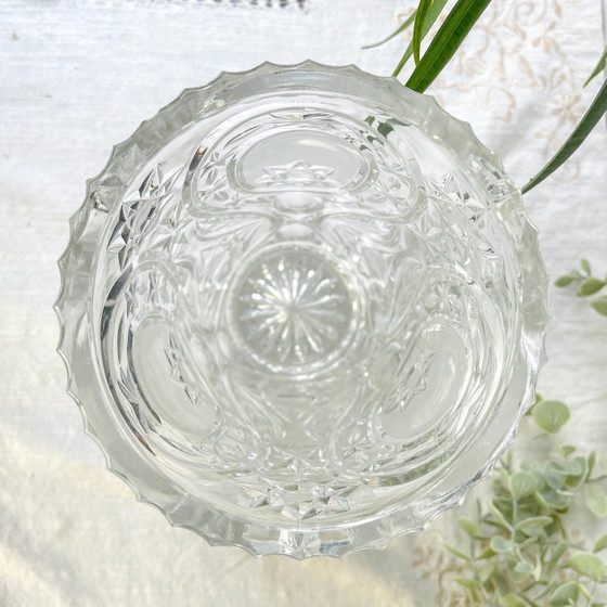 Vintage Chiseled Crystal Vase (photo 10 of 12)