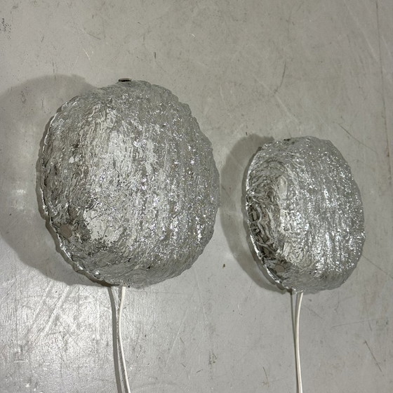 Image 1 of Appliques en verre glacé Kaiser Leuchten années 1960